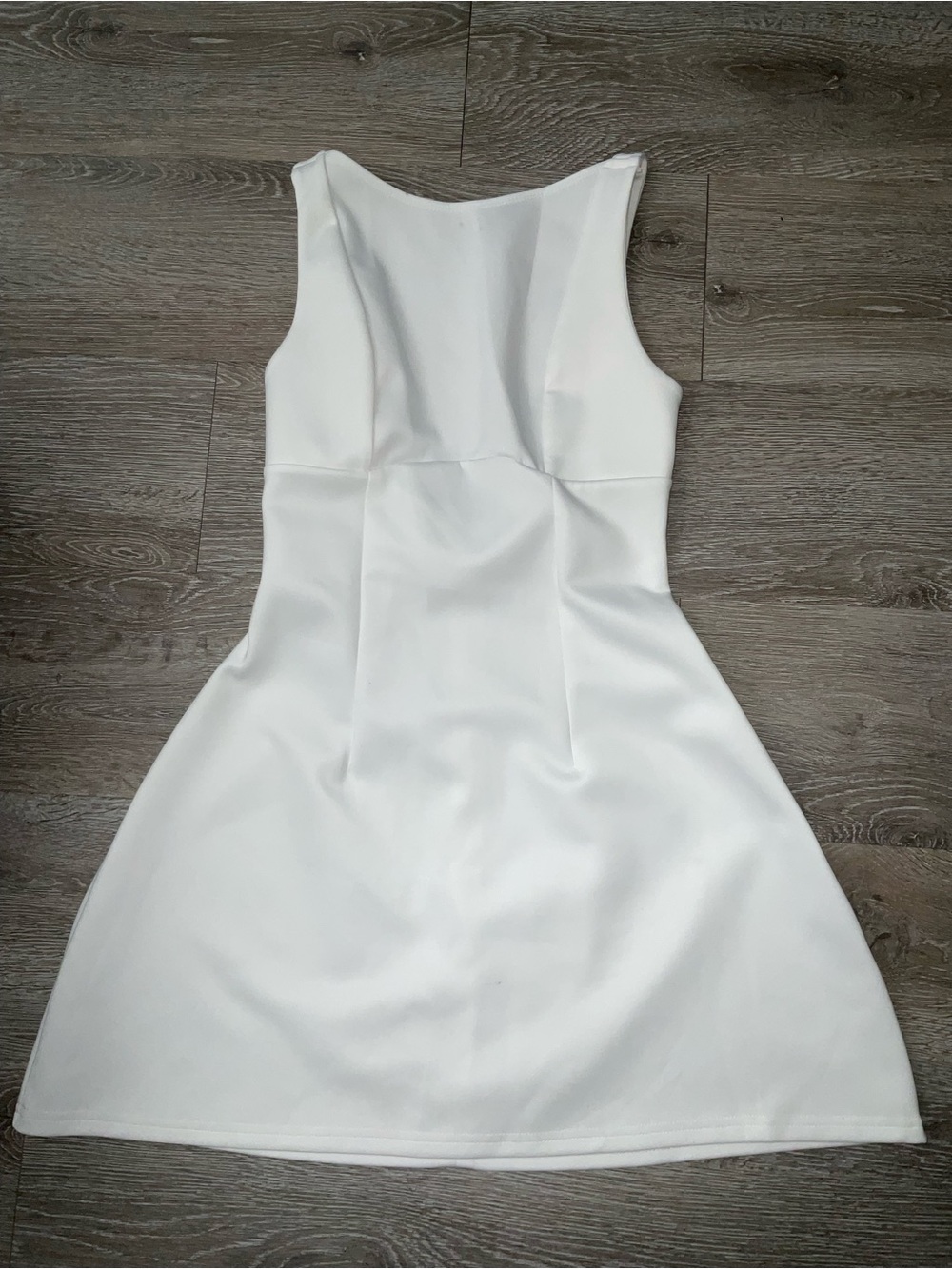 White Sleeveless A-Line Dress - Brand